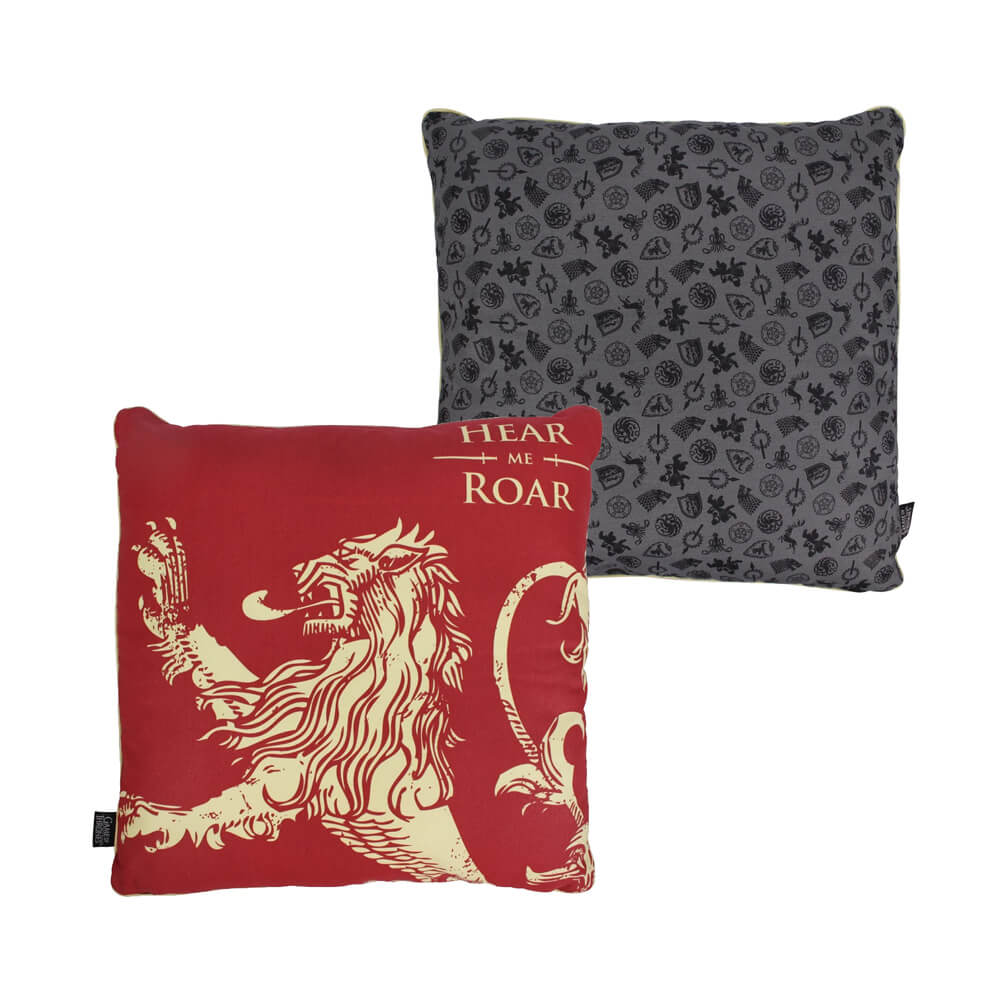 Cojín cuadrado Lannister "Hear me Roar" 46 x 46 cm. Juego de Tronos