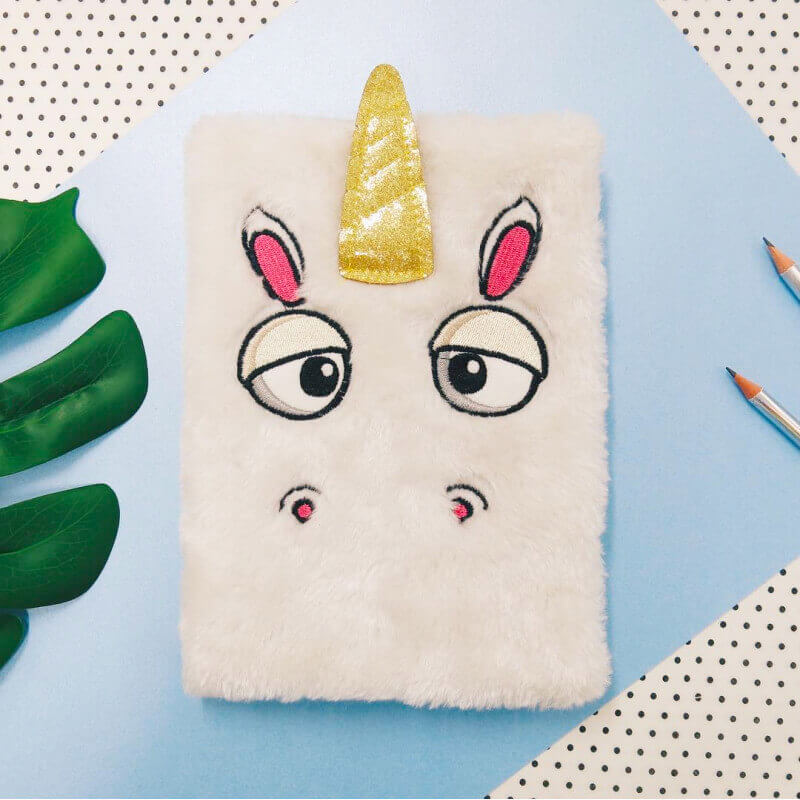 Libreta Unicornio peludo A5