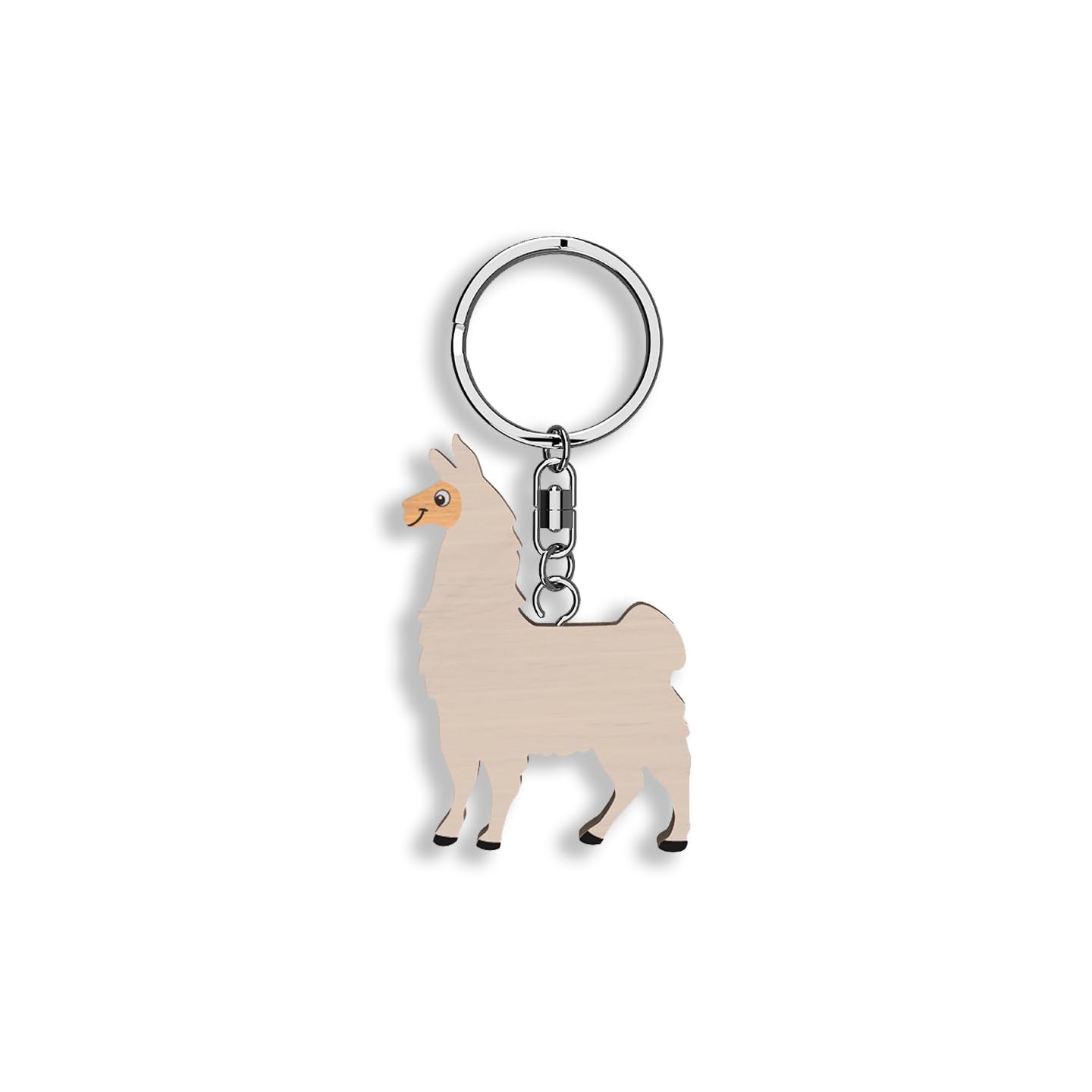 Llavero de madera con forma de Llama