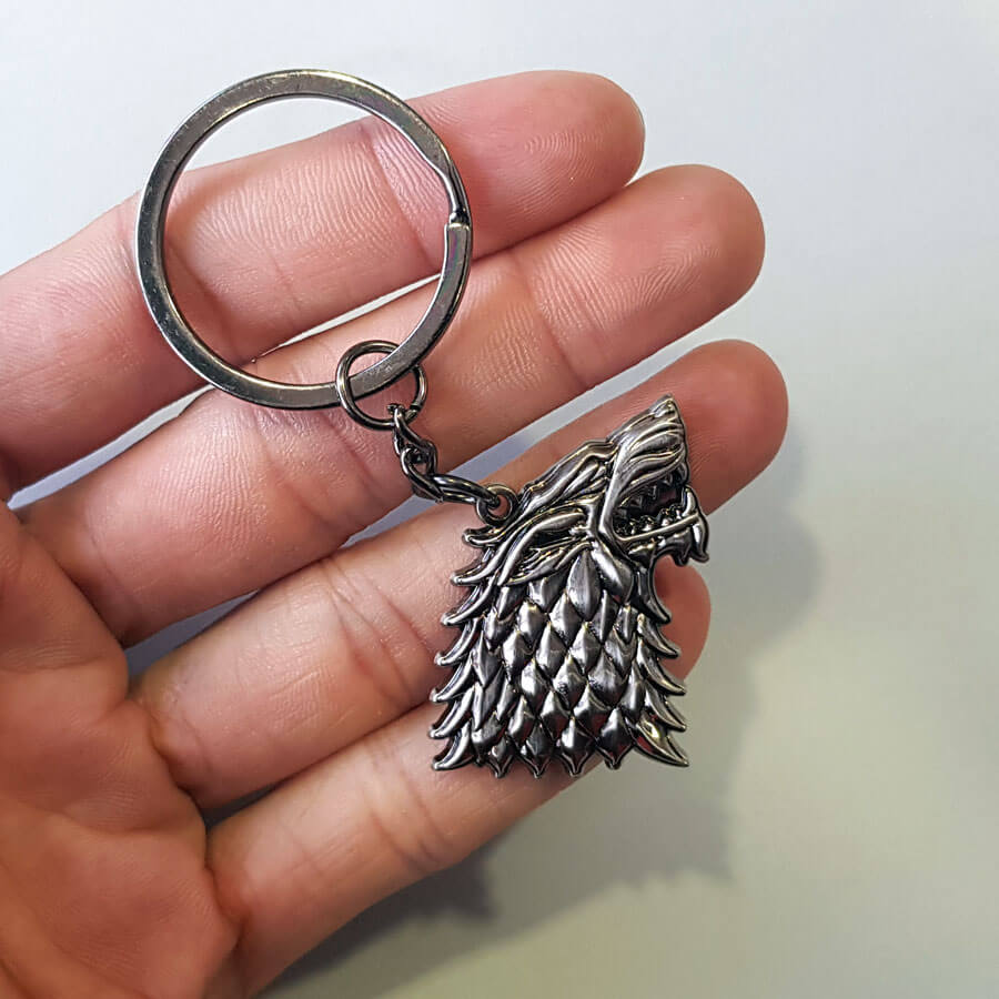 Llavero de metal Huargo de la casa Stark, Juego de Tronos