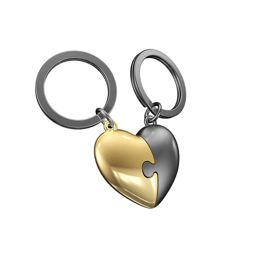 Corazón plateado y dorado
