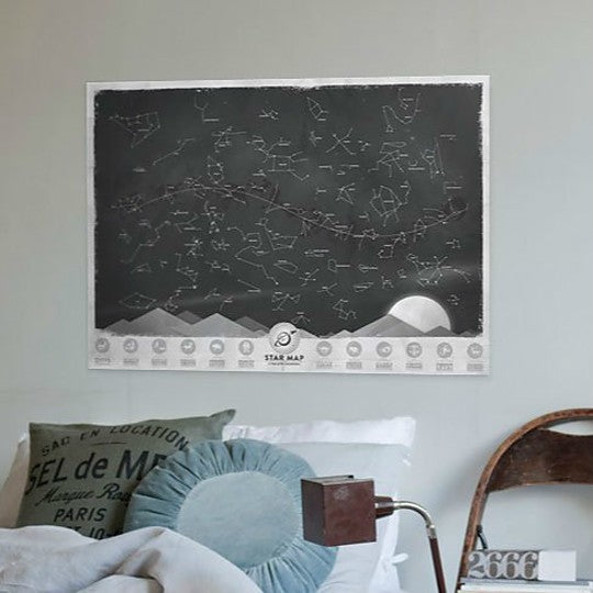 Póster mapa estelar, fosforescente