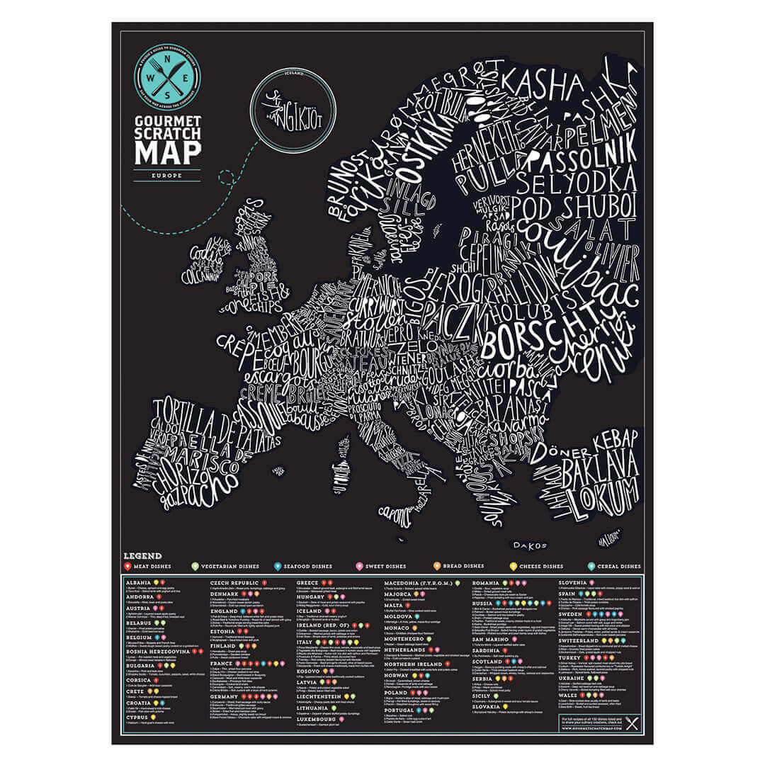 Póster Mapamundi para rascar Gourmet