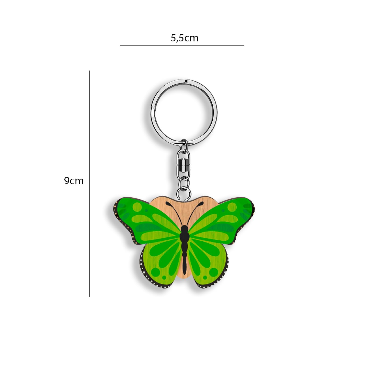 Llavero de madera con forma de Mariposa (varios colores)