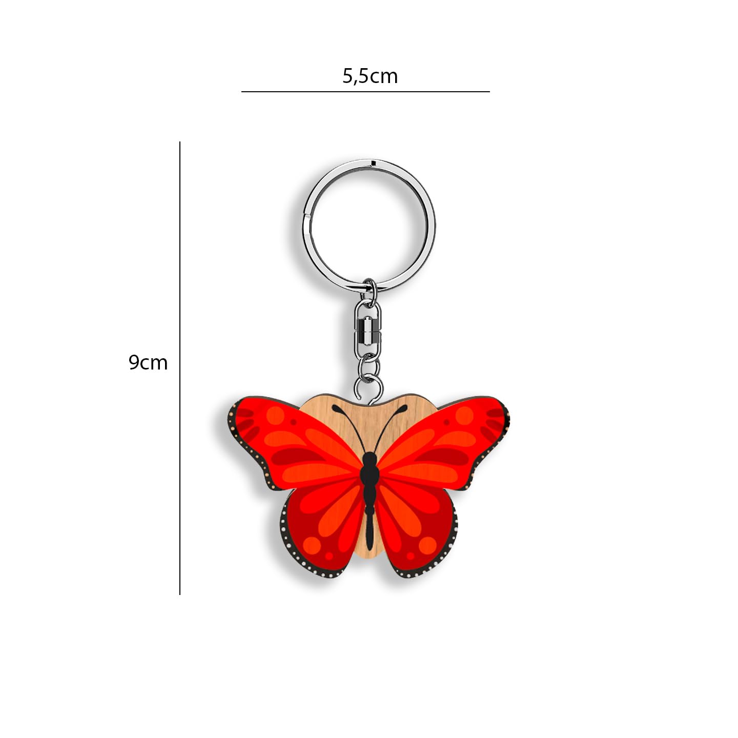 Llavero de madera con forma de Mariposa (varios colores)
