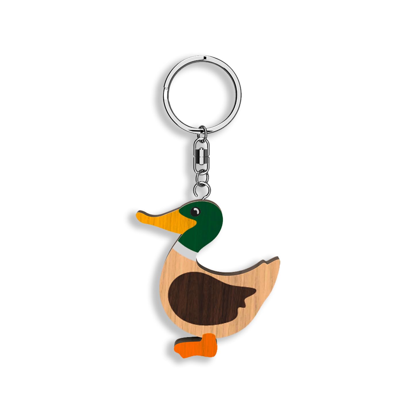 Llavero de madera con forma de Pato