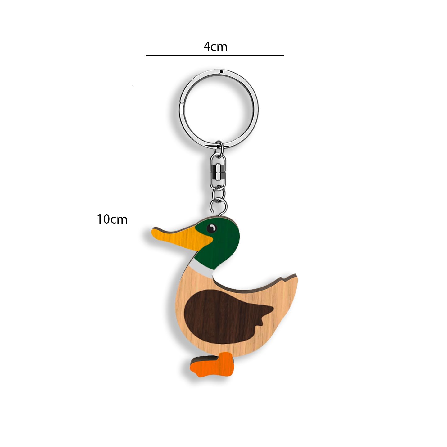 Llavero de madera con forma de Pato