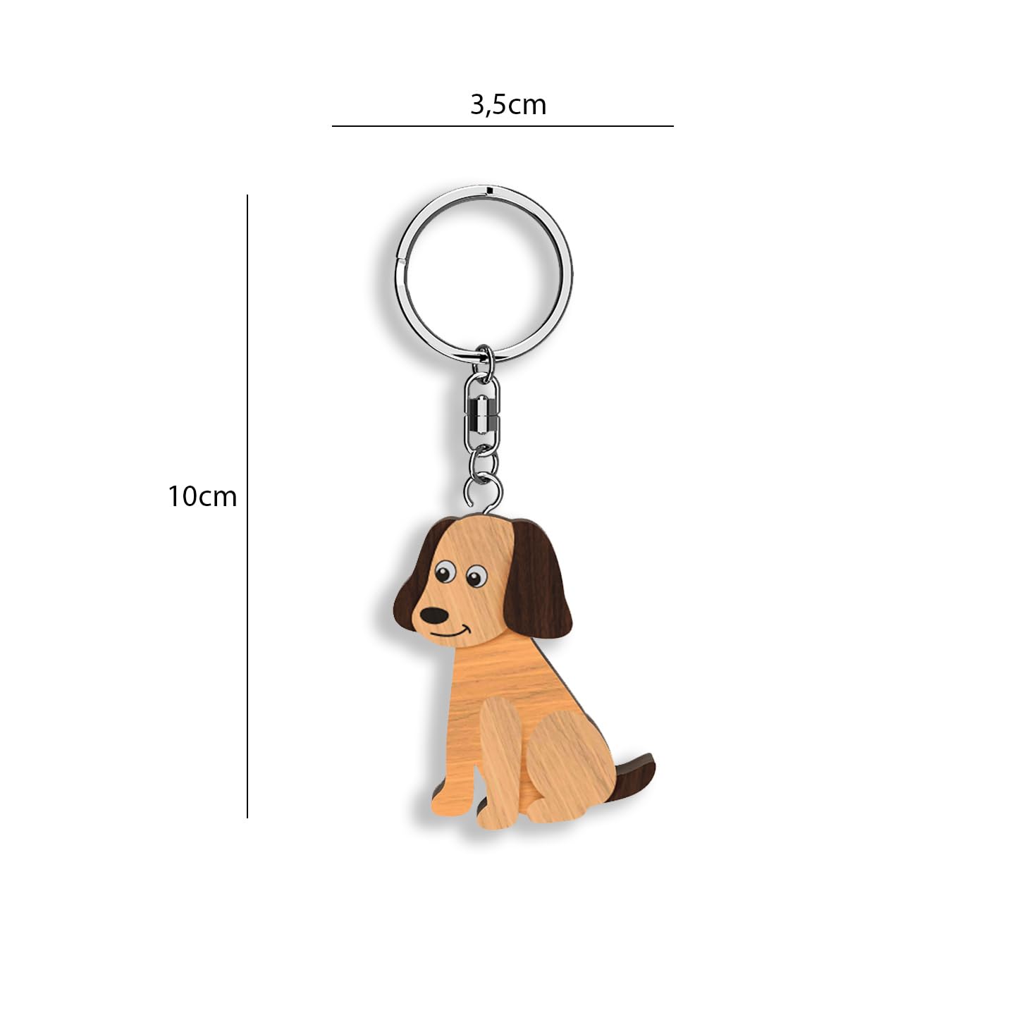 Llavero de madera con forma de Perrito (varios modelos)