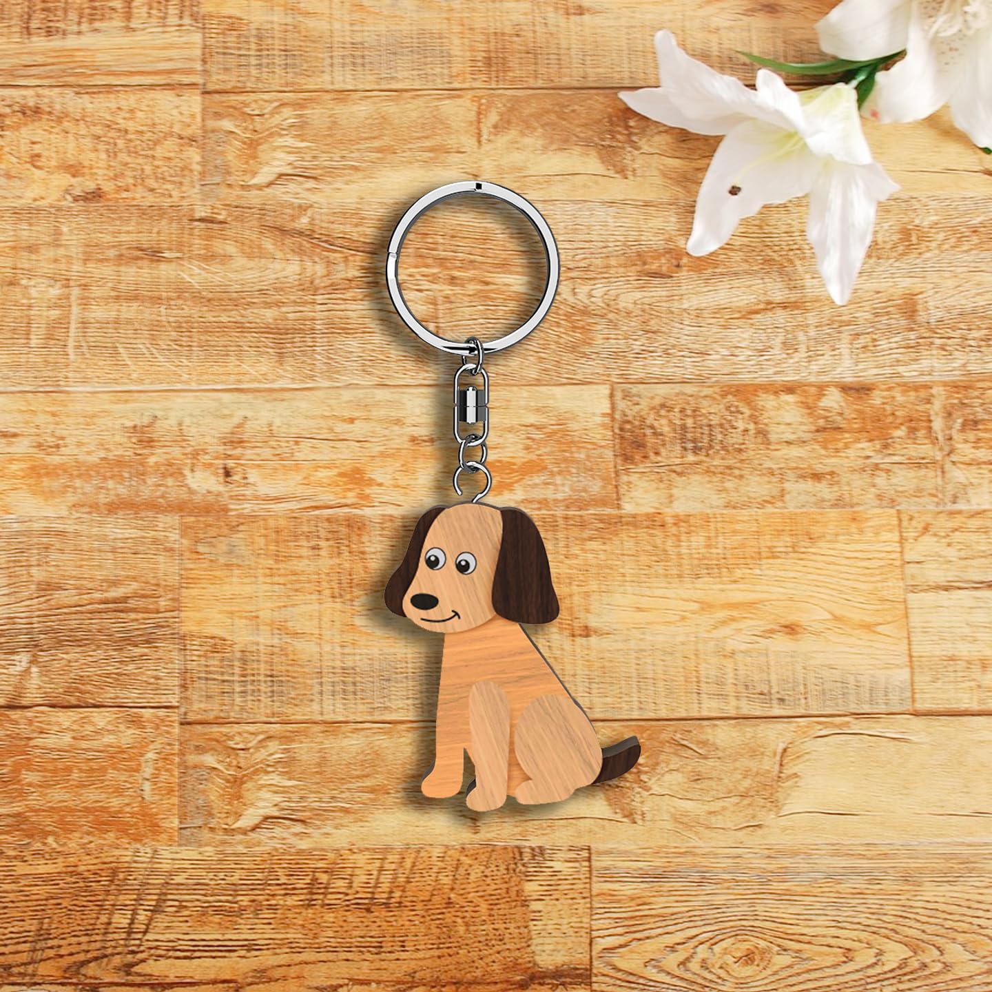 Llavero de madera con forma de Perrito (varios modelos)