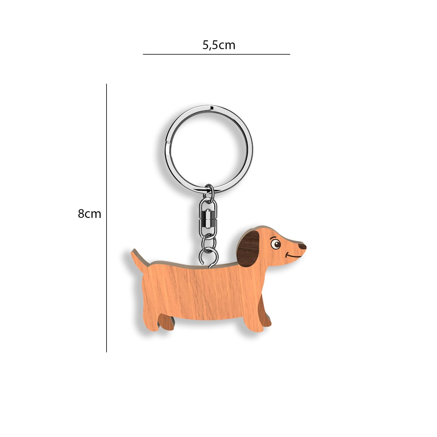 Llavero de madera con forma de Perrito (varios modelos)