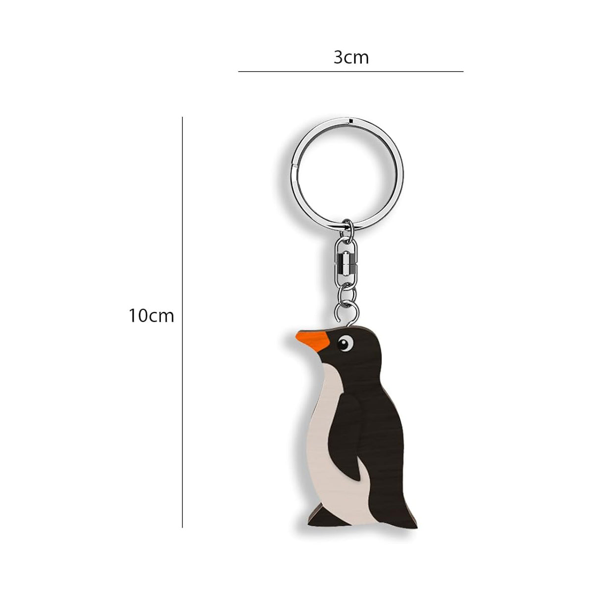 Llavero de madera con forma de Pingüino