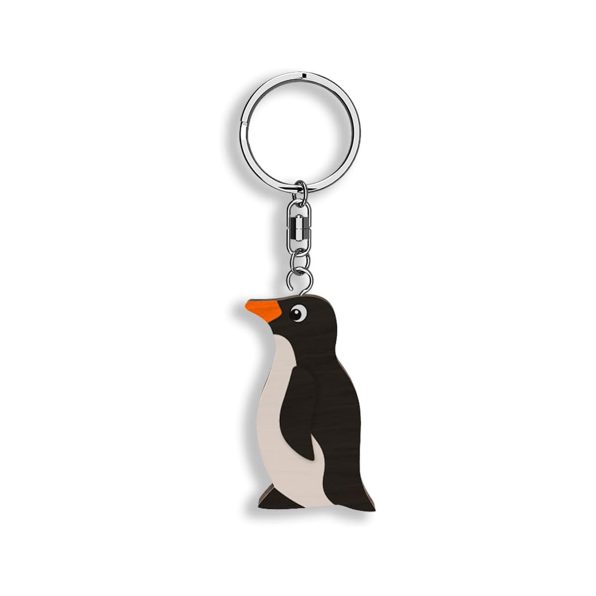 Llavero de madera con forma de Pingüino
