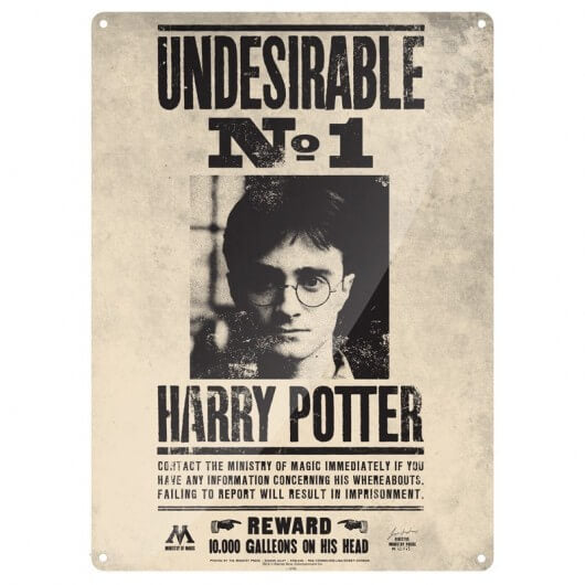 Placa decorativa Harry Potter Undesirable Nº1