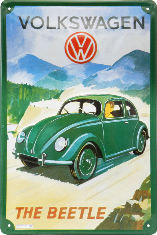 Placa decorativa de metal Beetle o Escarabajo de Wolkswagen