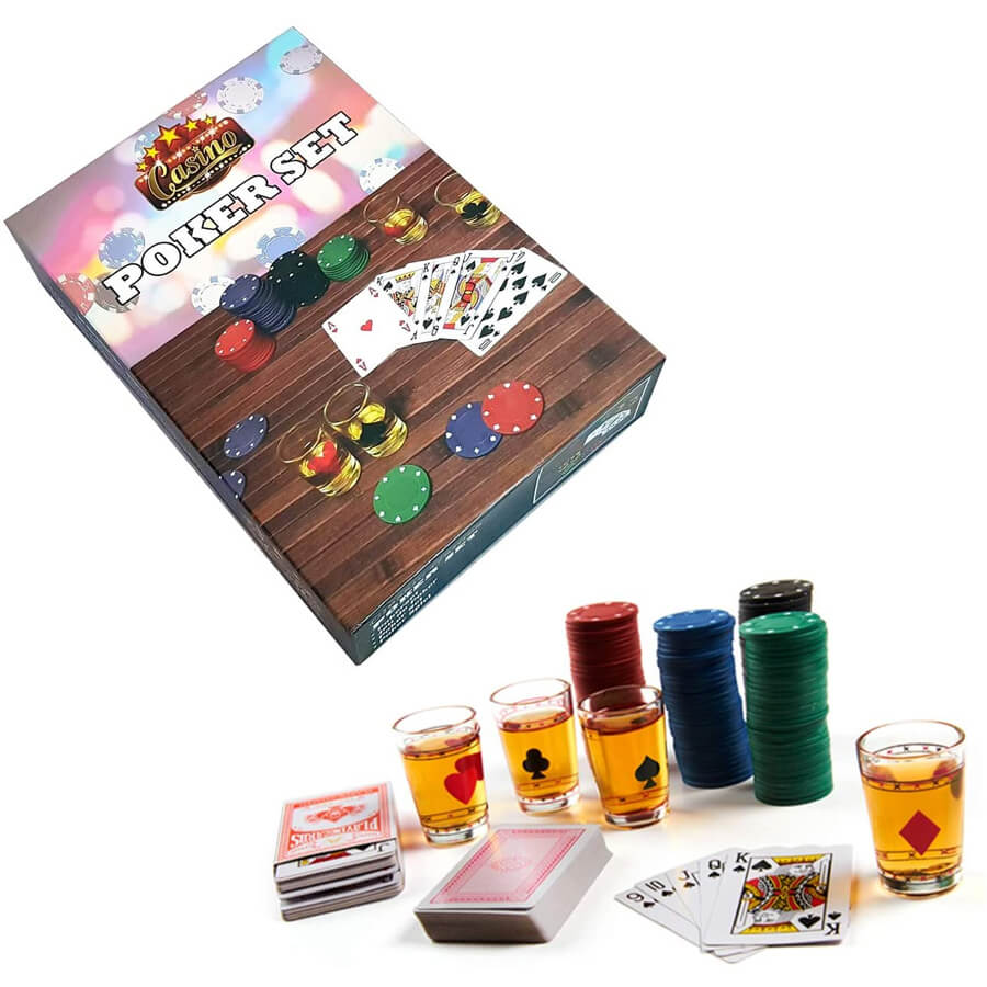 Set Juego de Poker con chupitos