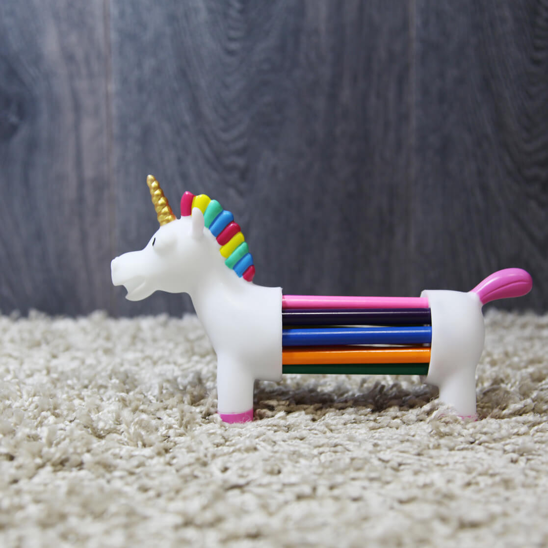 Portalápices y lápices de colores Unicornio