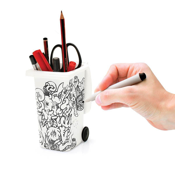 Portalápices Contenedor de Basura