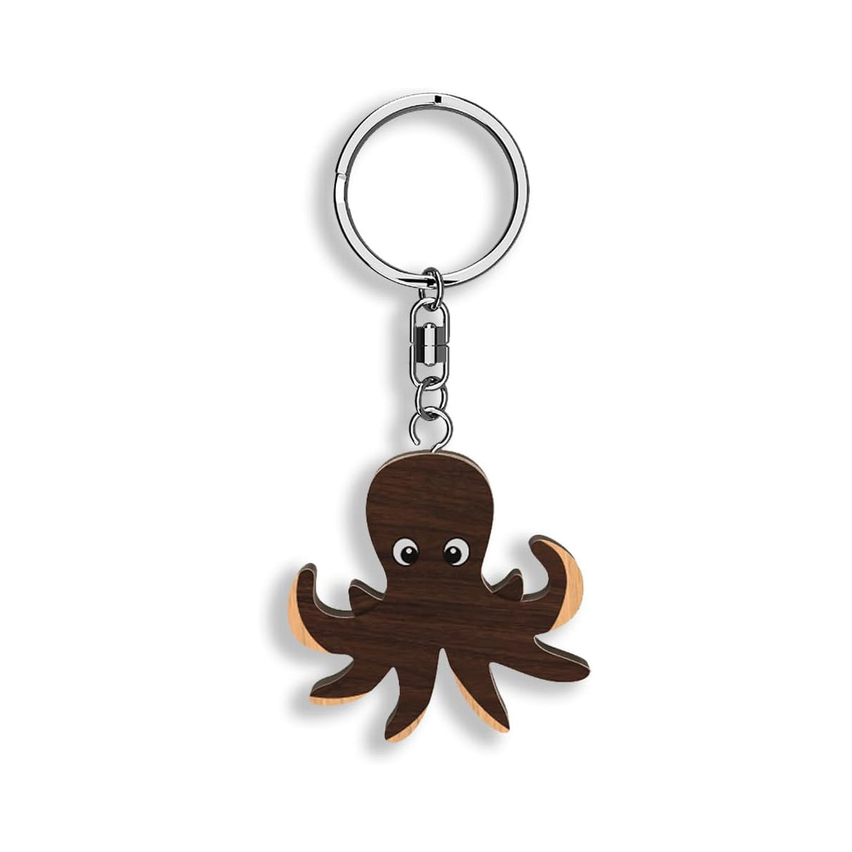 Llavero de madera con forma de Pulpo