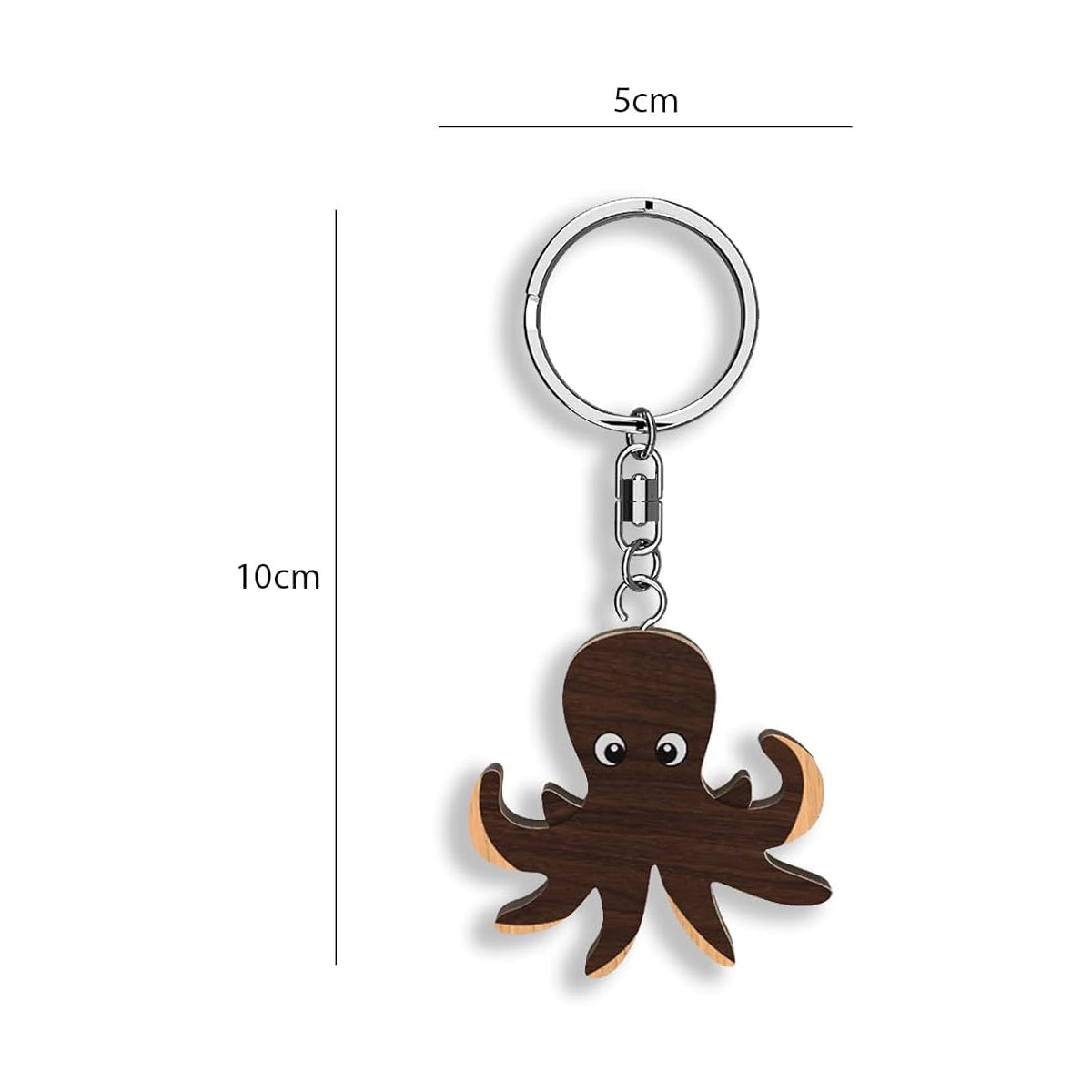 Llavero de madera con forma de Pulpo