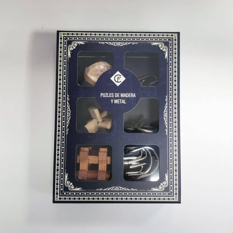 Set de 6 Rompecabezas de madera y metal