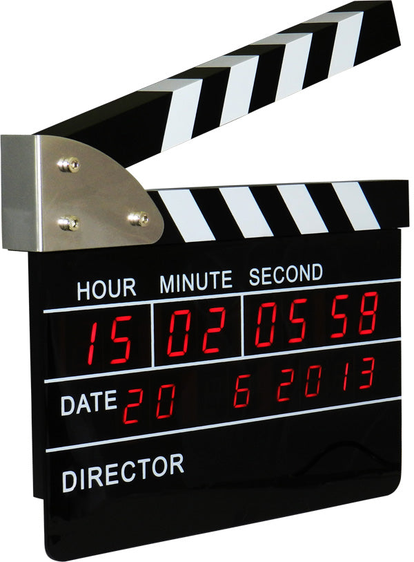 Reloj despertador claqueta de cine