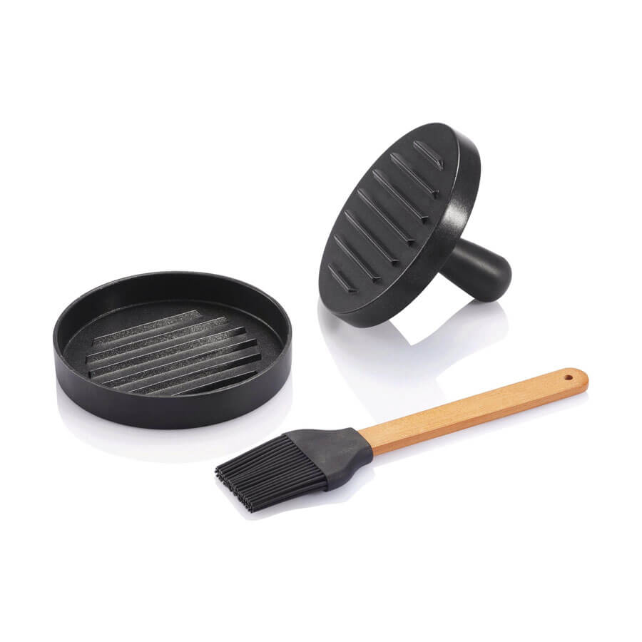 Set Barbacoas prensador Hamburguesas y pincel