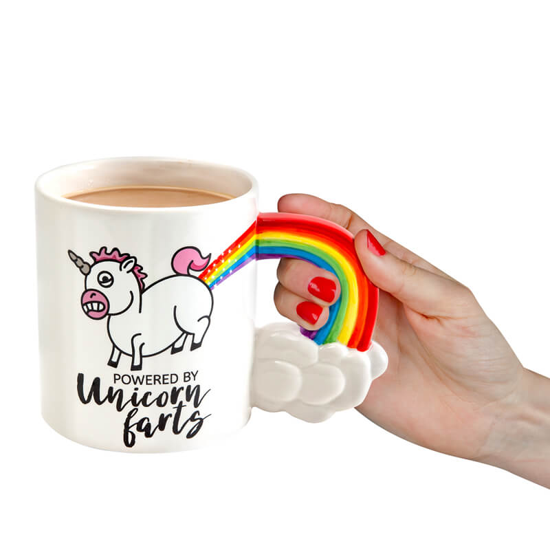 Taza Unicornio Arcoíris powered by unicorn farts