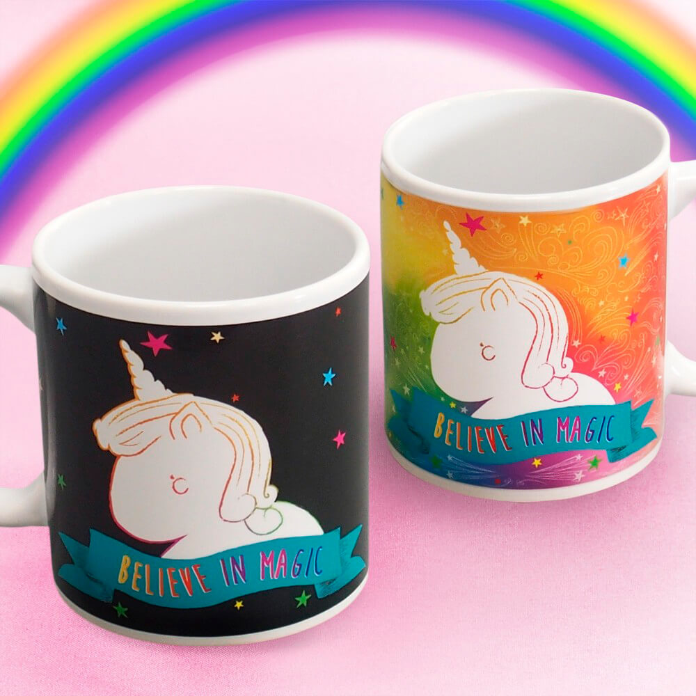 Taza Unicornio cambia de color "Believe in magic"