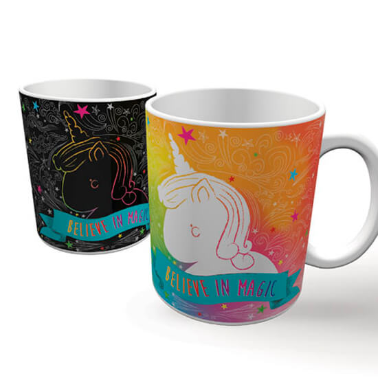 Taza unicornio cambia de color