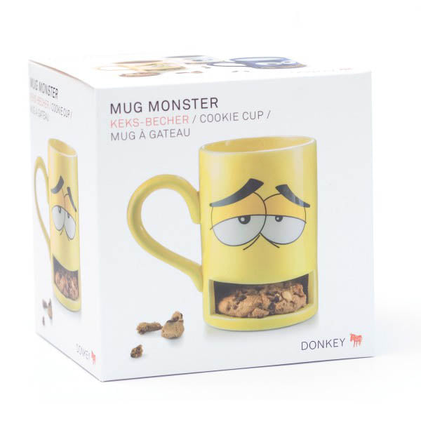 Taza monstruo amarillo, con boca