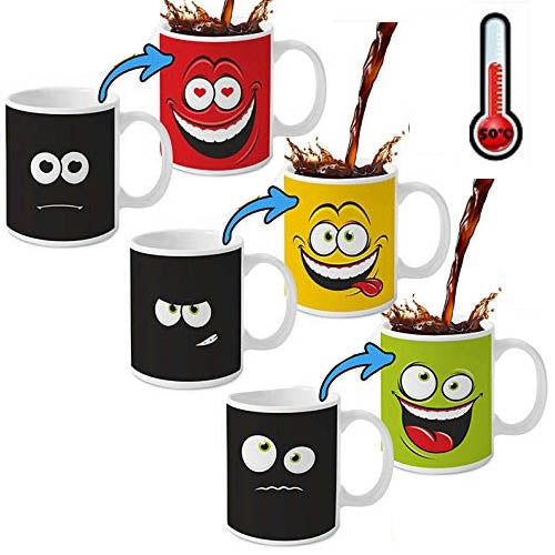 Tazas Happy Face, sensibles al calor