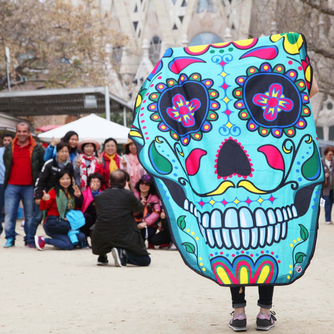 Toalla gigante calavera de azúcar (calavera mexicana)
