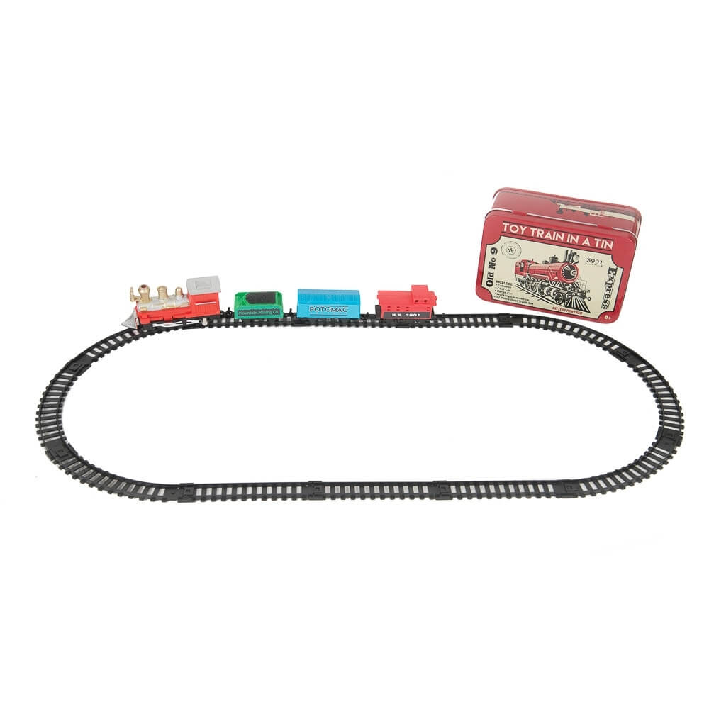 Train in a Tin. Tren de juguete en caja de metal