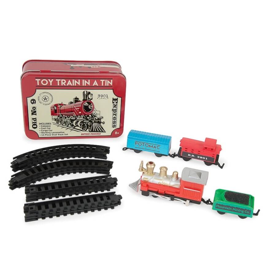 Train in a Tin. Tren de juguete en caja de metal