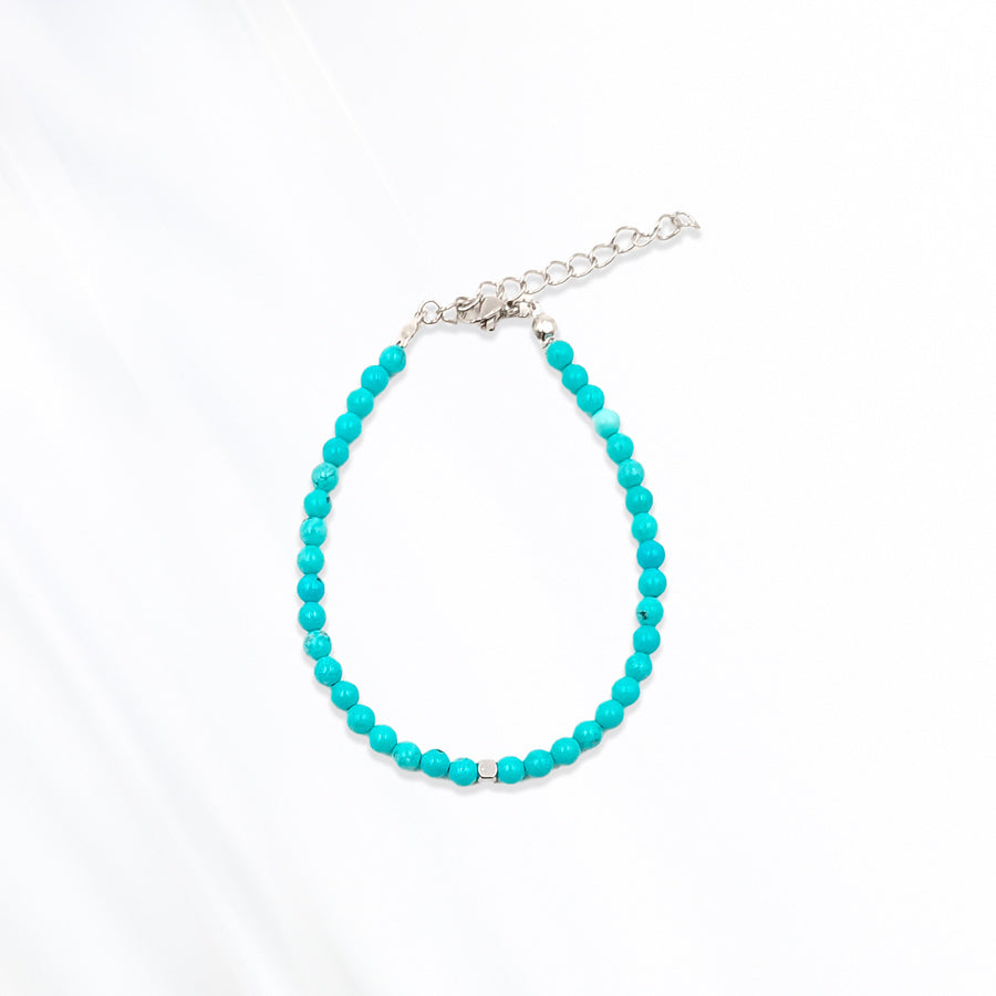 Pulsera de piedra natural Turquesa y metal