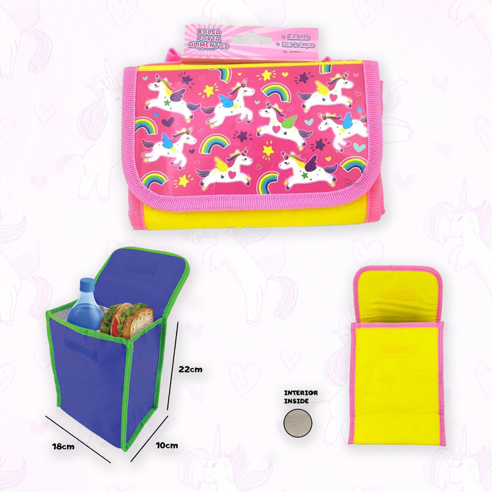 Bolsa térmica infantil porta alimentos Unicornios