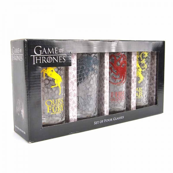 Set 4 Vasos casas de Juego de Tronos