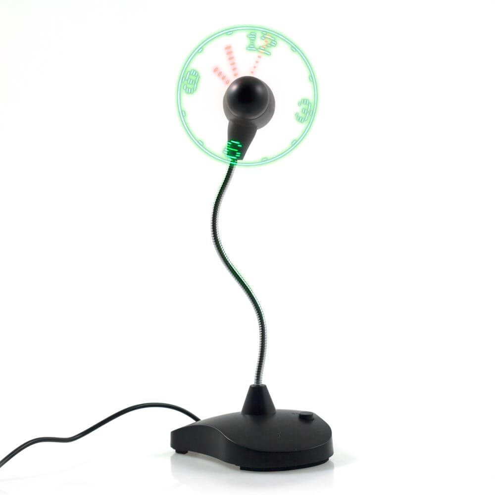 Ventilador de pie con reloj LED
