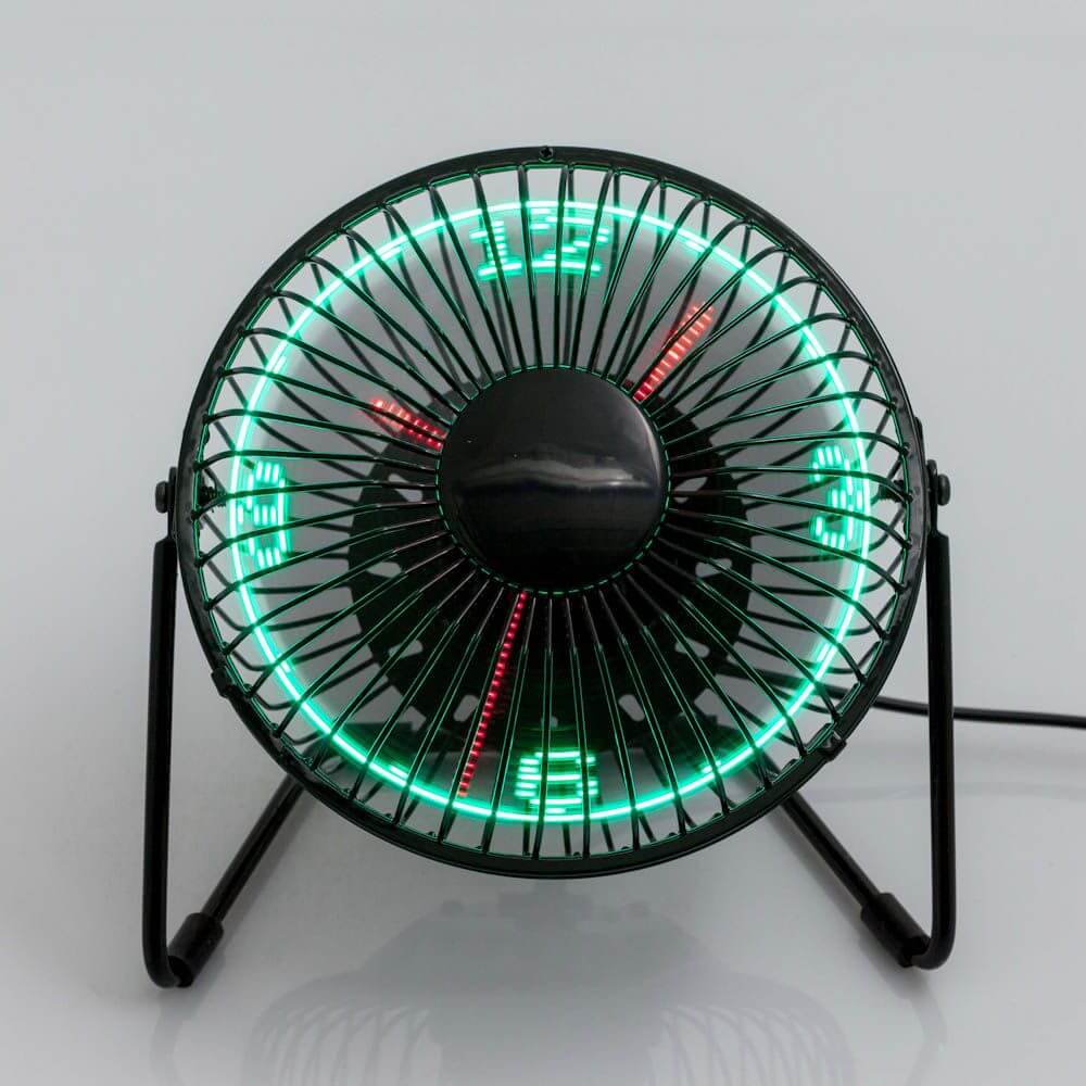 Ventilador de escritorio con reloj LED