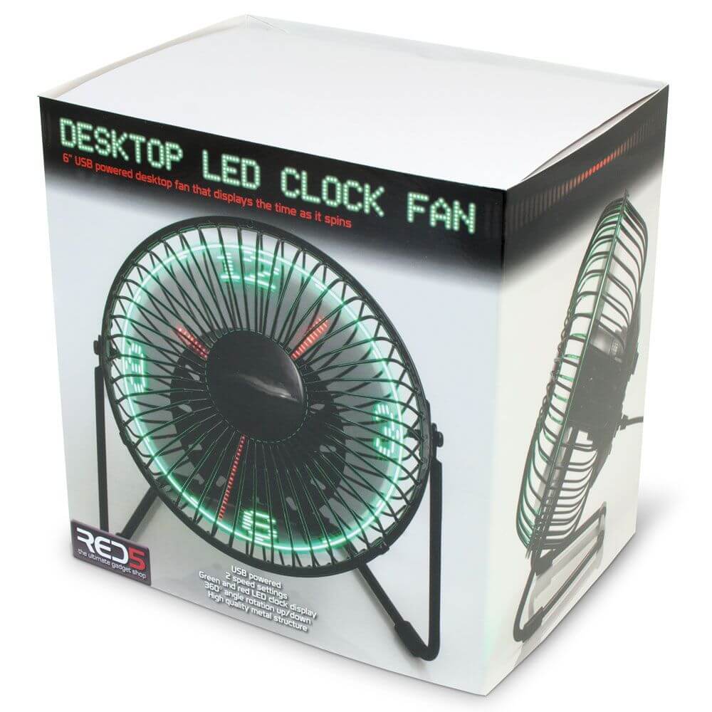 Ventilador de escritorio con reloj LED