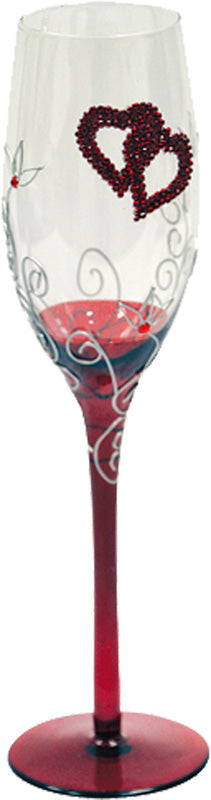 Copa champagne corazones