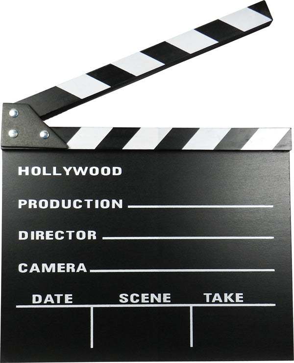 Claqueta de cine de madera pequeña (22 x 18 cm)