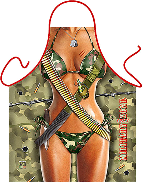 DELANTAL SEXY MUJER MILITAR