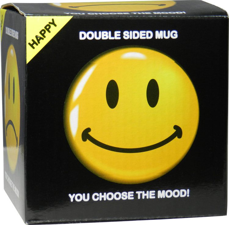 Taza emoticono Smiley, Contento y Triste (2 caras)