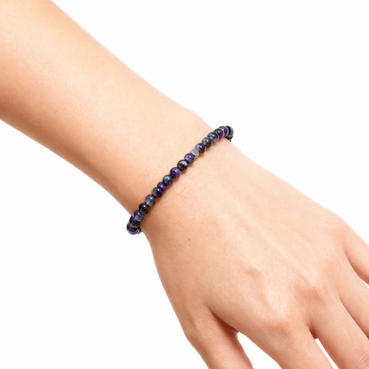 Pulsera de piedra natural Amatista y metal
