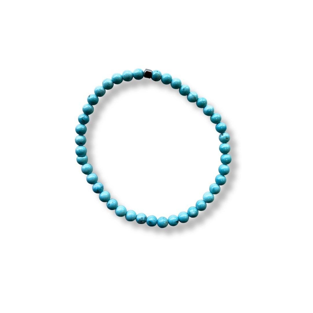 Pulsera de piedra natural Turquesa y metal