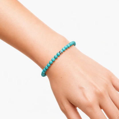 Pulsera de piedra natural Turquesa y metal