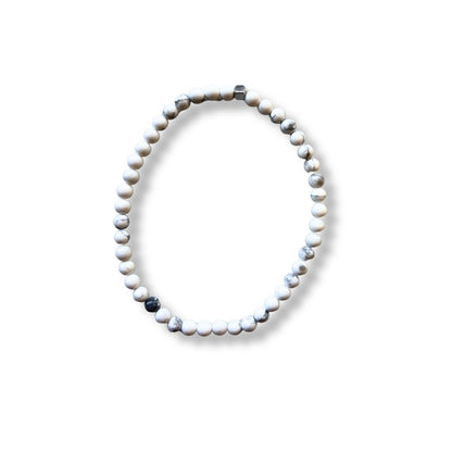 Pulsera de piedra natural Howlita y metal