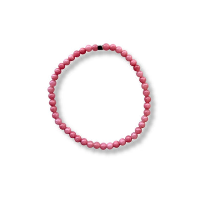 Pulsera de piedra natural Ágata rosa y metal