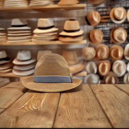 Sombrero de panamá fedora con cinta en varios colores